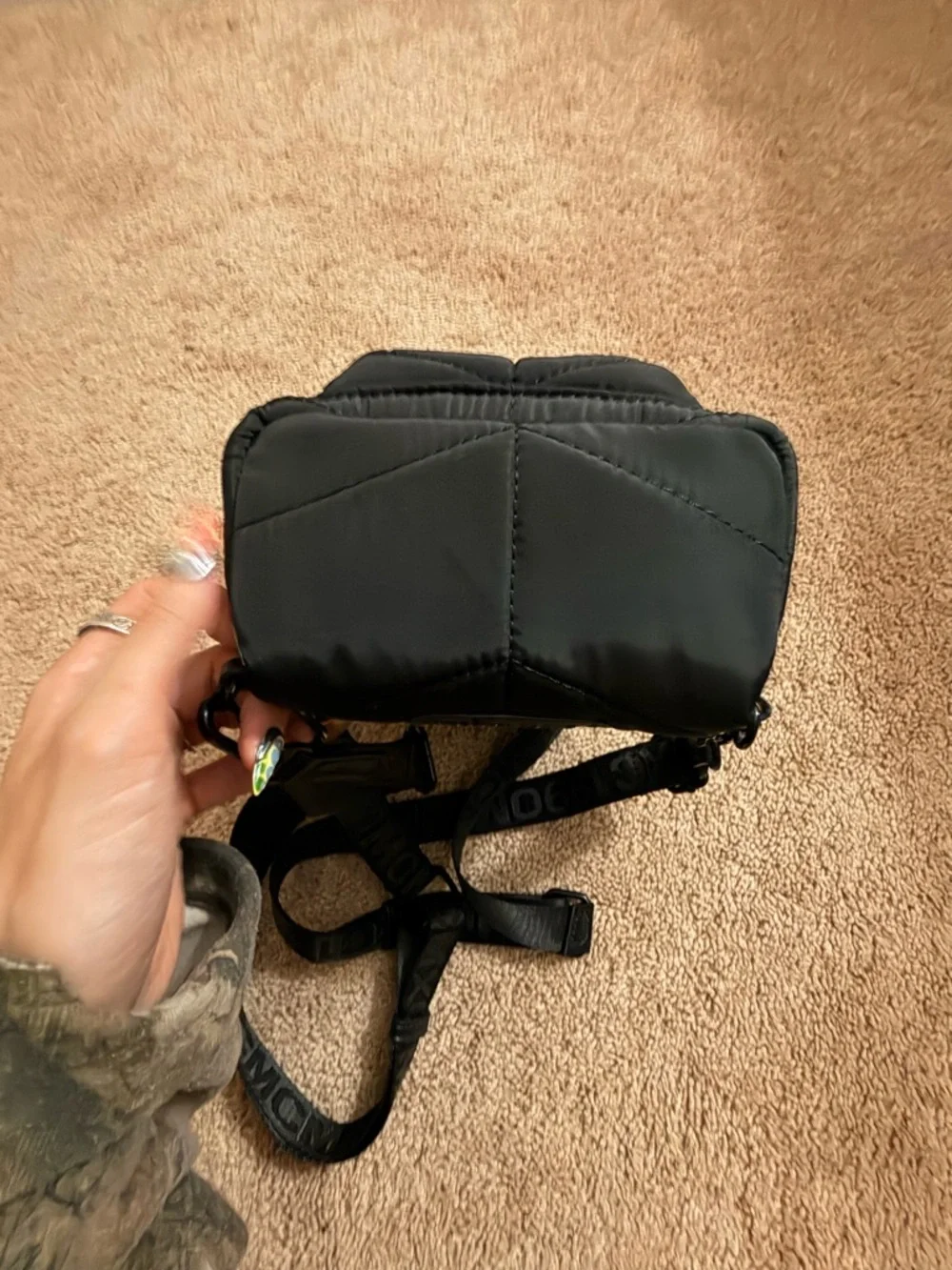 Steve Madden Black Mini Backpack - Sleek Everyday Bag - Picture 6 of 6